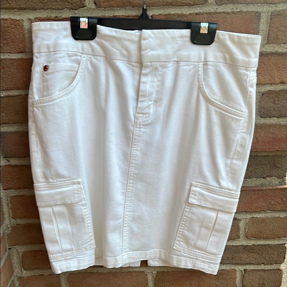 Hudson White Denim Cargo Skirt